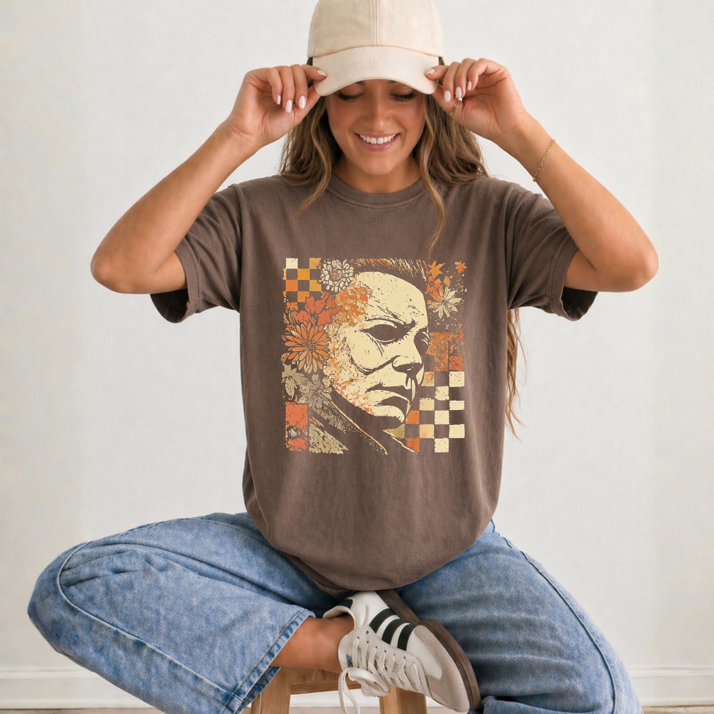 HORROR MOVIE FLORAL T-SHIRT