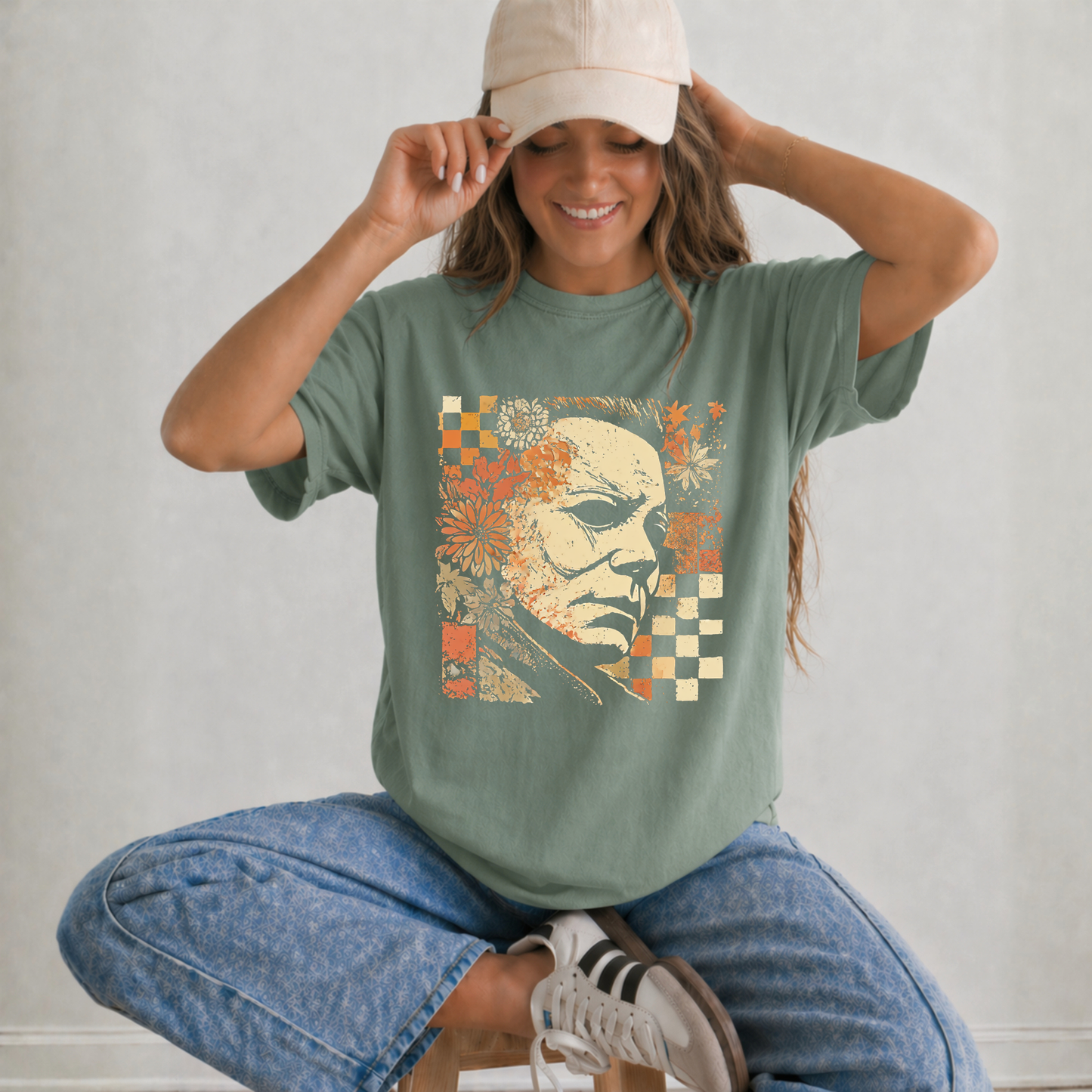 HORROR MOVIE FLORAL T-SHIRT