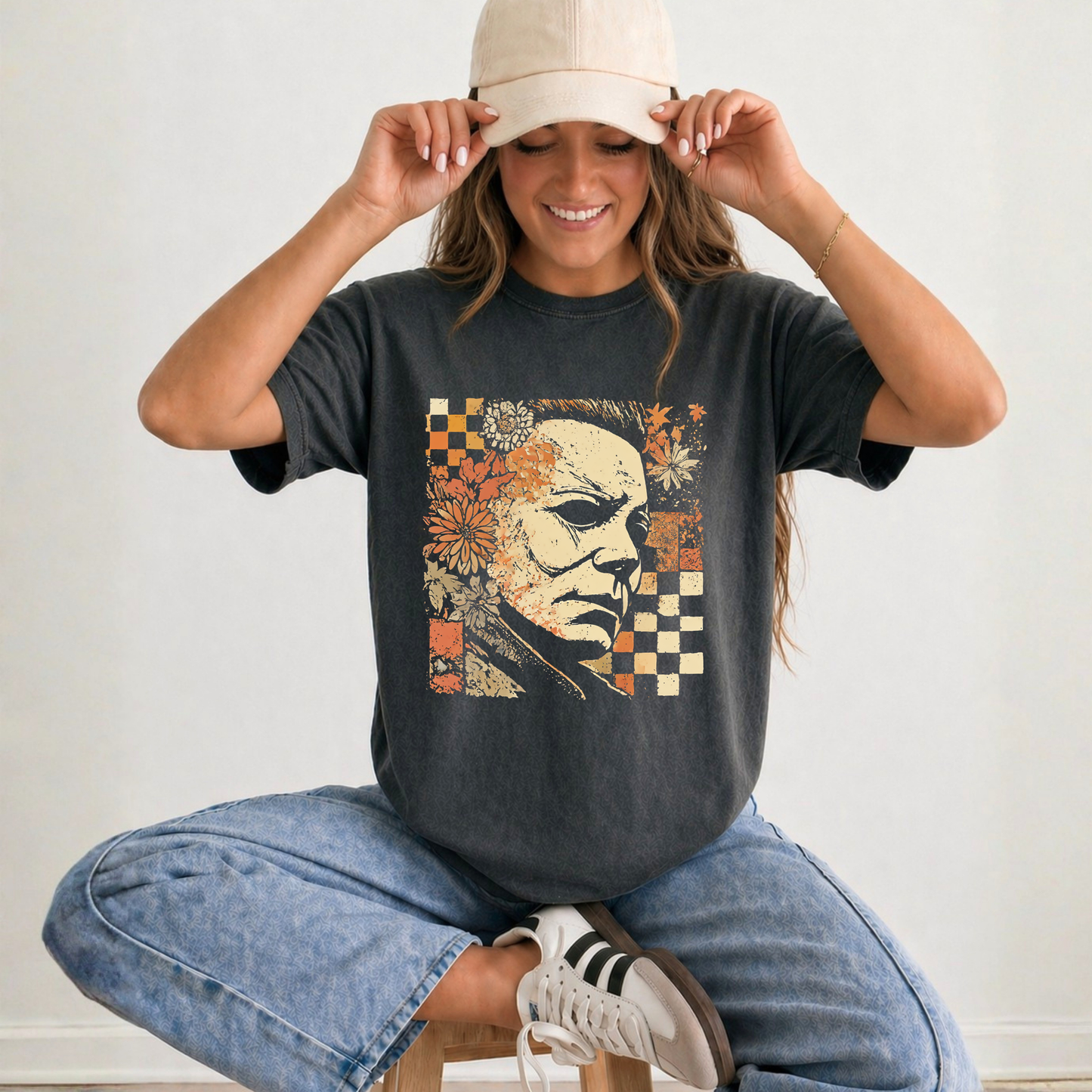 HORROR MOVIE FLORAL T-SHIRT