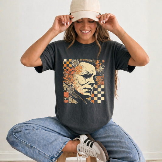 HORROR MOVIE FLORAL T-SHIRT