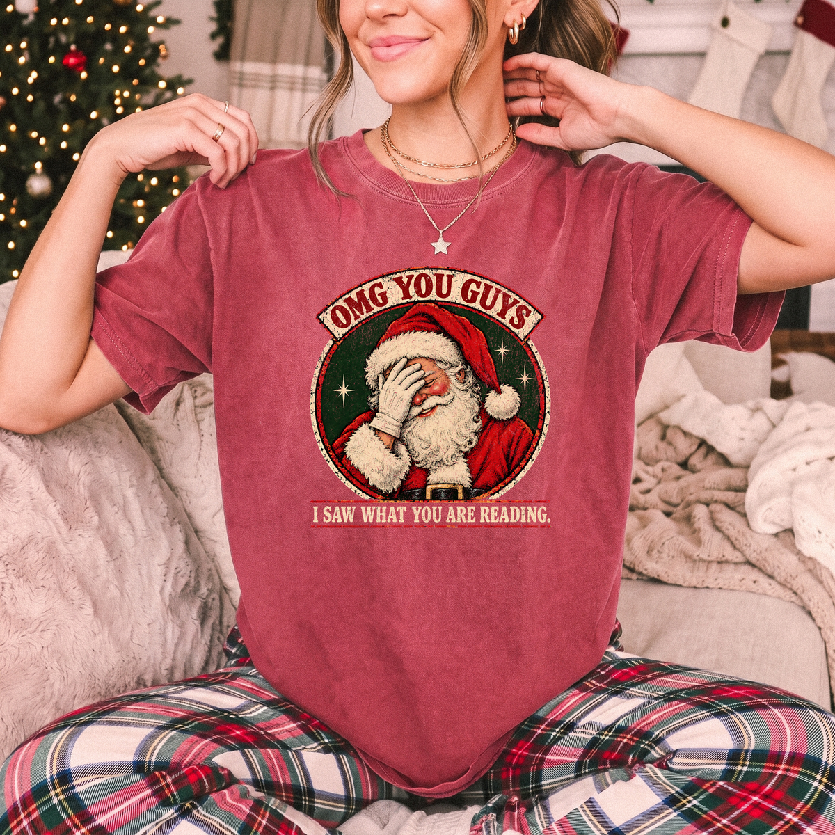 BOOKISH SANTA COMFORT COLORS T-SHIRT