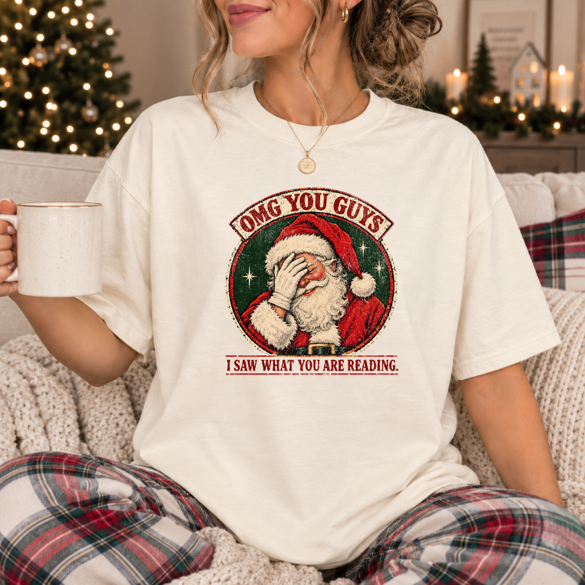 BOOKISH SANTA COMFORT COLORS T-SHIRT